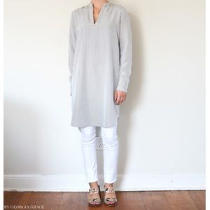 Everlane The Silk Split Neck Shirt Dress